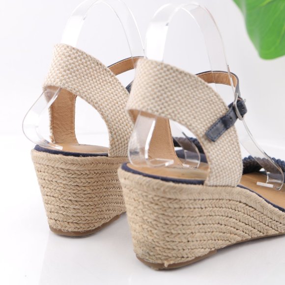Lucky Brand Katereena Sandal Espadrille Wedge Ankle Strap Braided Blue Size 8.5 - Picture 5 of 12